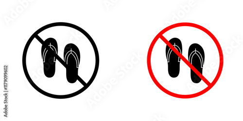 No sandals sign vector graphic pack