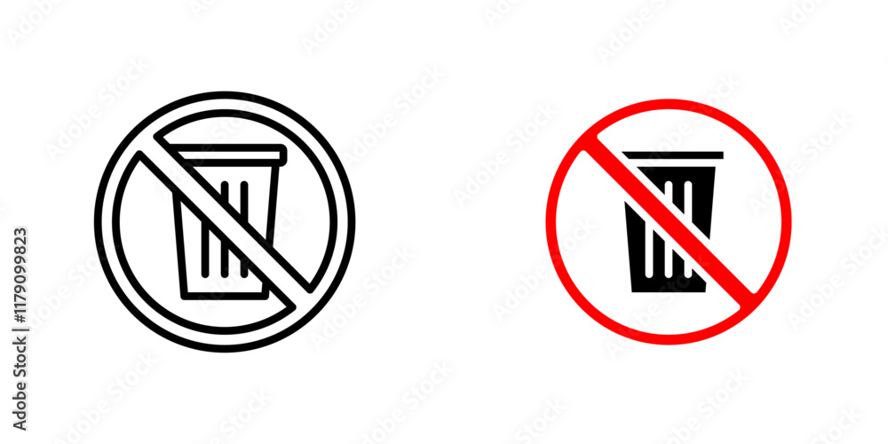 No trash icons vector graphic pack No trash icons vector graphic pack