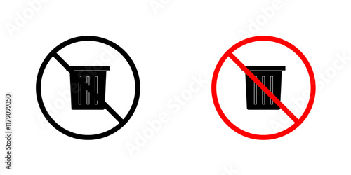 No trash sign vector graphic pack