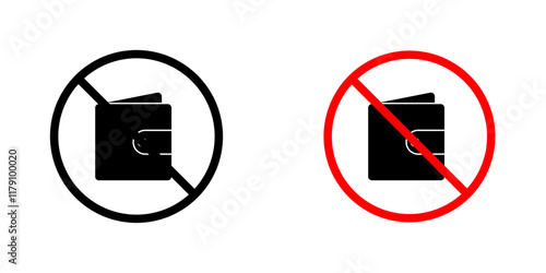 No wallet sign vector graphic pack