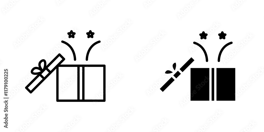 Open gift box icons vector graphic pack Open gift box icons vector graphic pack