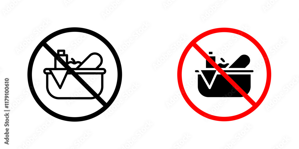 Picnics are prohibited signs vector graphic pack Picnics are prohibited signs vector graphic pack