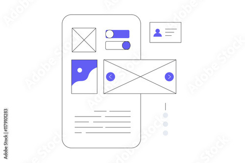 Web design concept. Illustrator designer programmer working in vector graphics editor or design program. Website page. Flat Cartoon Vector Illustration, icon. Stylish abstract
