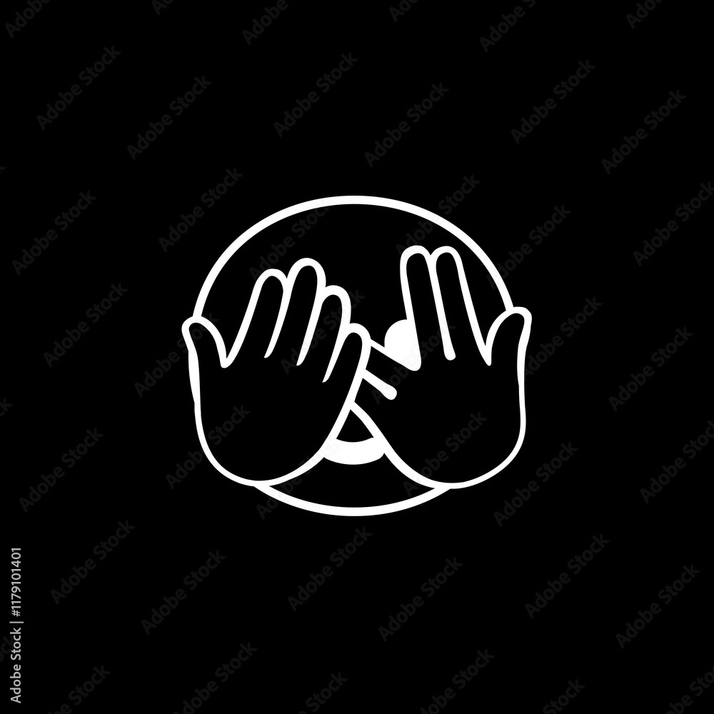 Obraz premium Peekaboo Face Icon 