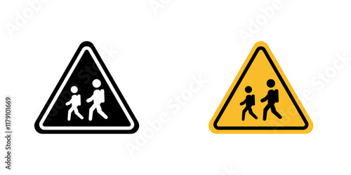 School crossing signs vector graphic pack