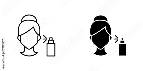 Spray on face icons vector graphic pack