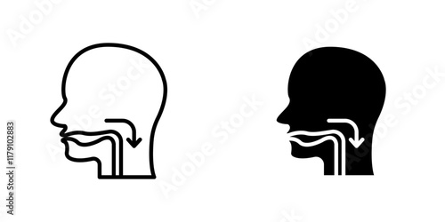 Swallowing reflex icons vector graphic pack