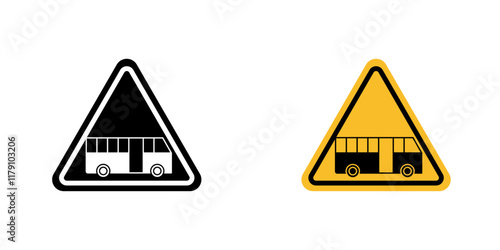 Tramway caution traffic signs vector graphic pack