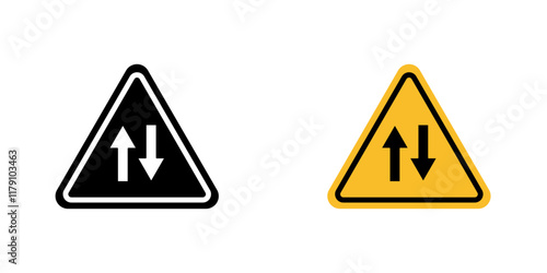 Two way traffic signs vector graphic pack