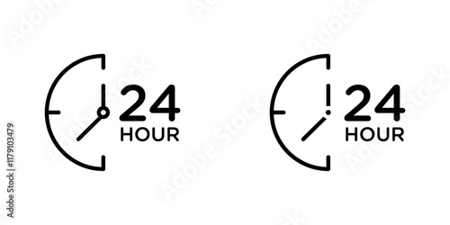 Twenty four hours icons vector graphic pack