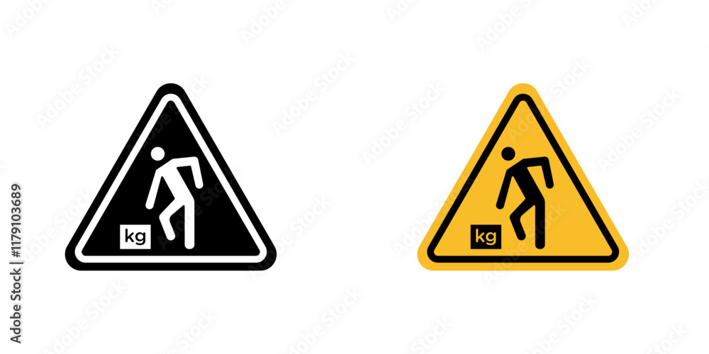 Warning heavy object signs vector graphic pack Warning heavy object signs vector graphic pack