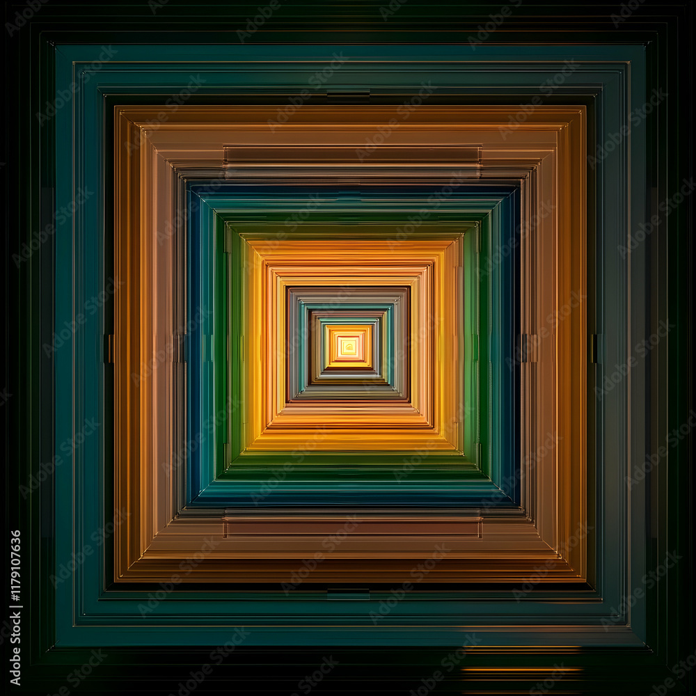 Abstract 3D Tunnel of Colorful Frames Abstract 3D Tunnel of Colorful Frames