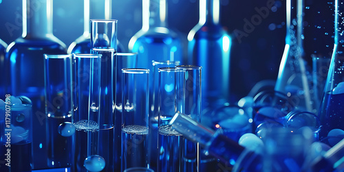 Group of Test Tubes with Colorful Liquids