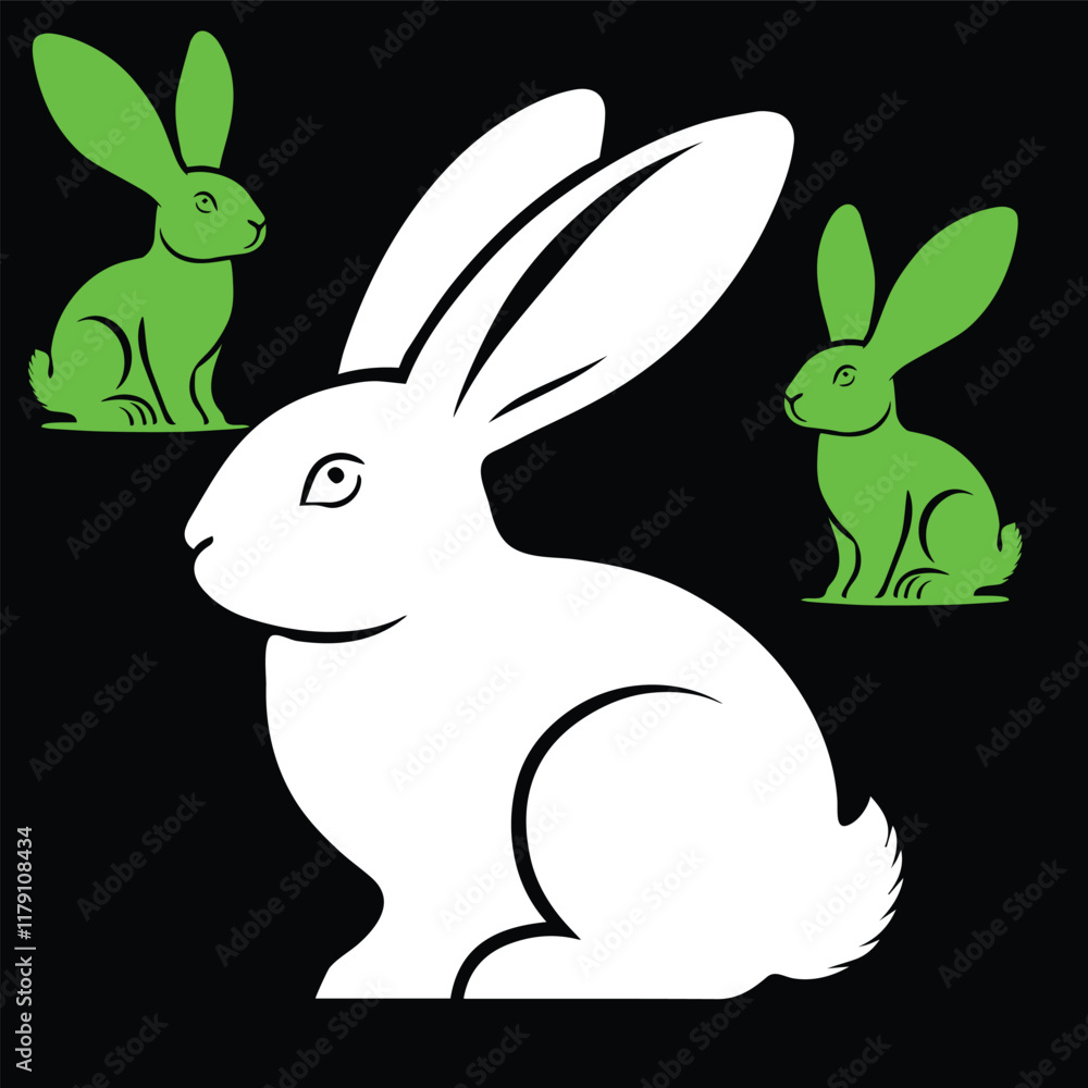 rabbit vector design . illustration silhouettes art rabbit vector design . illustration silhouettes art
