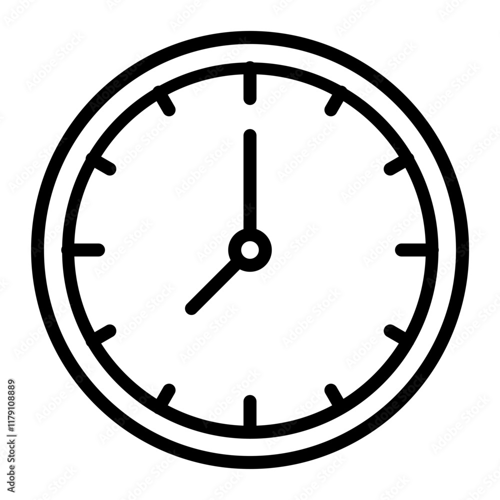 Clock Vector Line Icon Design Clock Vector Line Icon Design