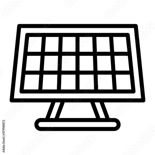 Solar Pannel Vector Line Icon Design
