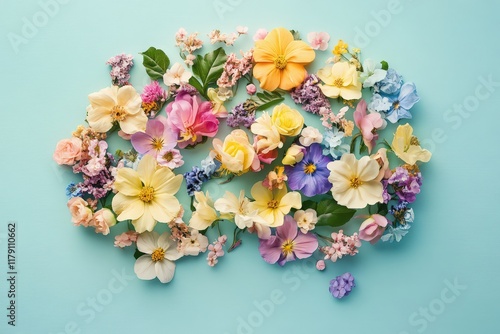 Spring flowers in pastel colors representing mental health support