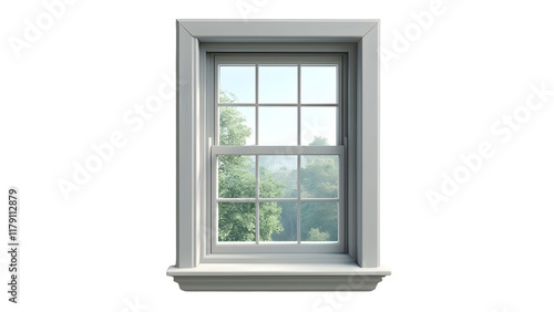 Window frame isolated on transparent background. Window cutout  PNG