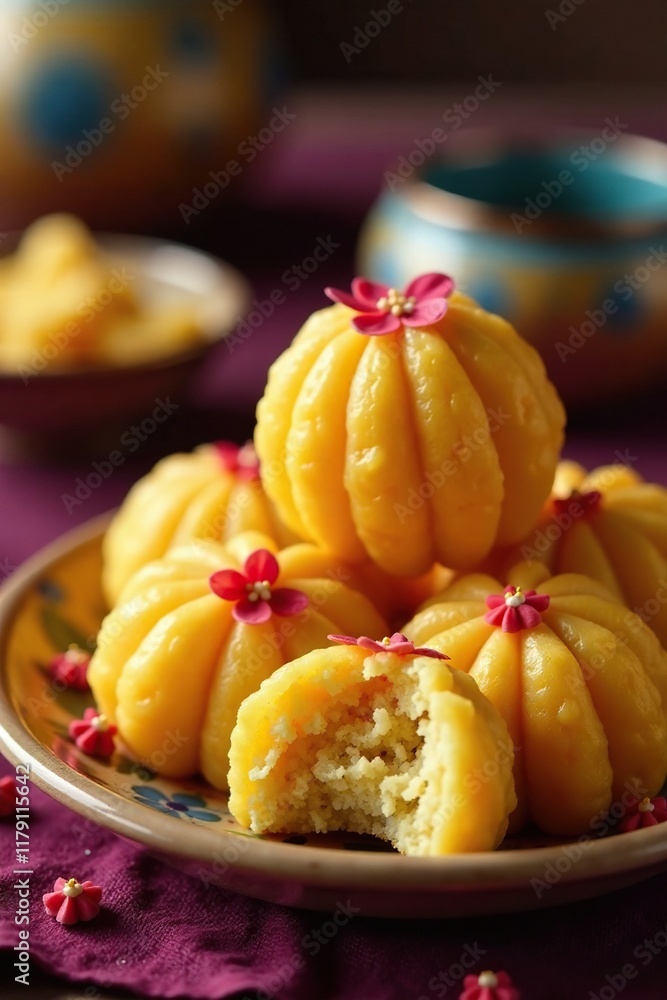 Colorful suji ghee Gujia filled with mawa khoya chasni, karanji, Indian sweets, suji Colorful suji ghee Gujia filled with mawa khoya chasni, karanji, Indian sweets, suji