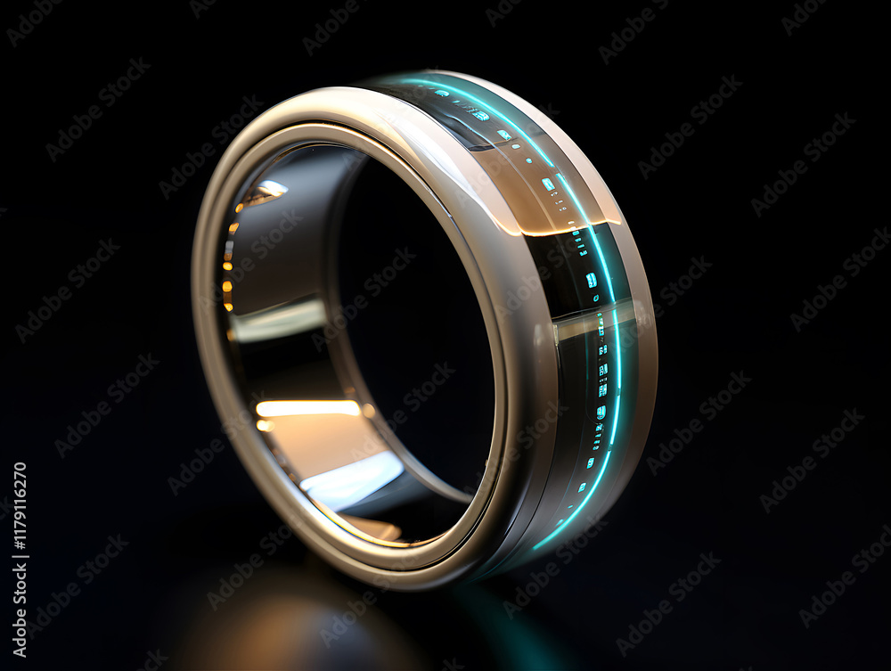 Futuristic electronic platinum ring for easier life. Futuristic electronic platinum ring for easier life.