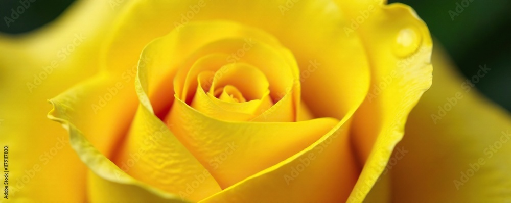 Water droplets on the curved surface of a yellow rose petal, highlighting its delicate shape, texture, yellow, curve Water droplets on the curved surface of a yellow rose petal, highlighting its delicate shape, texture, yellow, curve