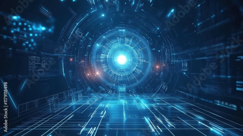 Future technology line background and light effect  cyberpunk style background material with a sense of technology