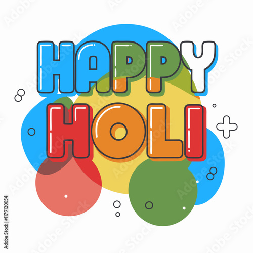 Happy Holi colorful greeting with abstract background