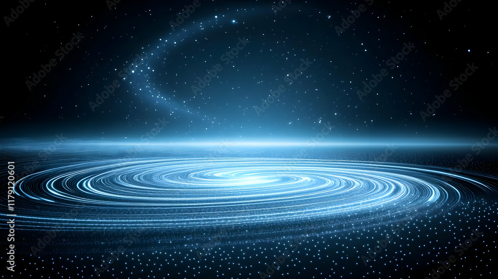 Abstract Blue Galaxy Background Illustration Abstract Blue Galaxy Background Illustration