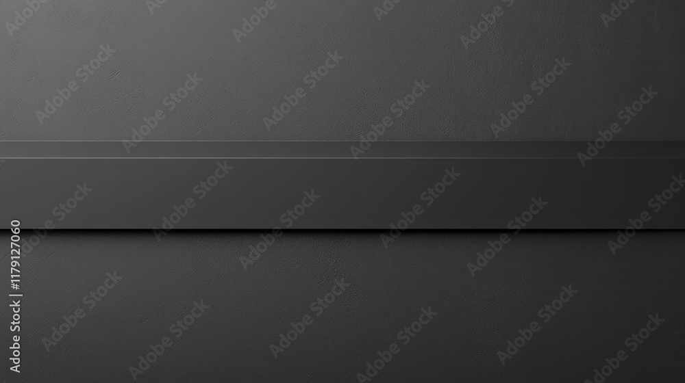 Dark gray shelf against a dark gray wall. Dark gray shelf against a dark gray wall.