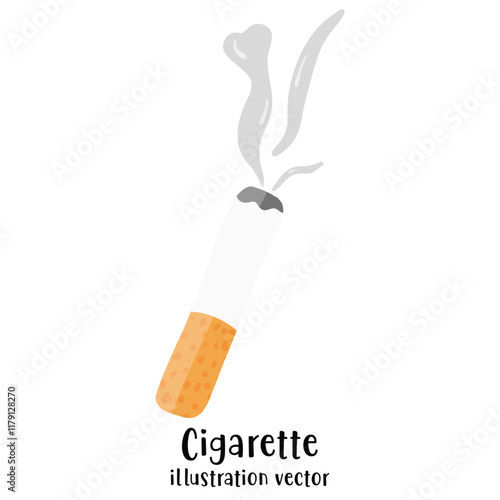 Stop smoking isolated on white background. Cigarettes forbidden sign, National non smoking week. World no tobacco day. Vector flat illustration