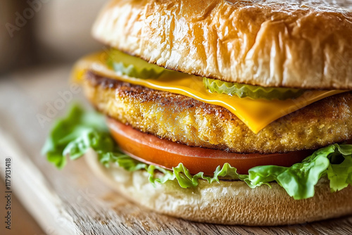Close-up of a crispy vegan ...
