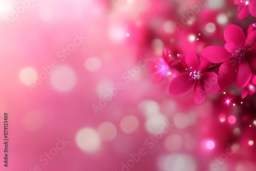 Pink blossoms, bokeh background.
