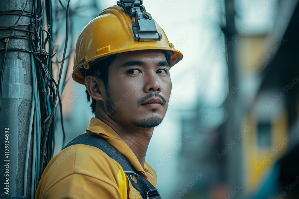 Close-up photo of an electrician repairing wiring generative ai Close-up photo of an electrician repairing wiring generative ai