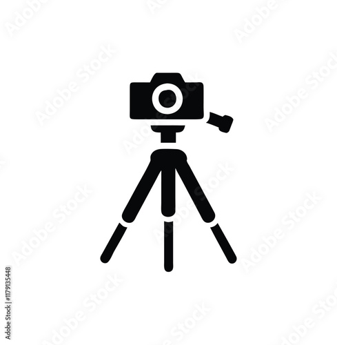 A tripod with photo camera vector silhouette