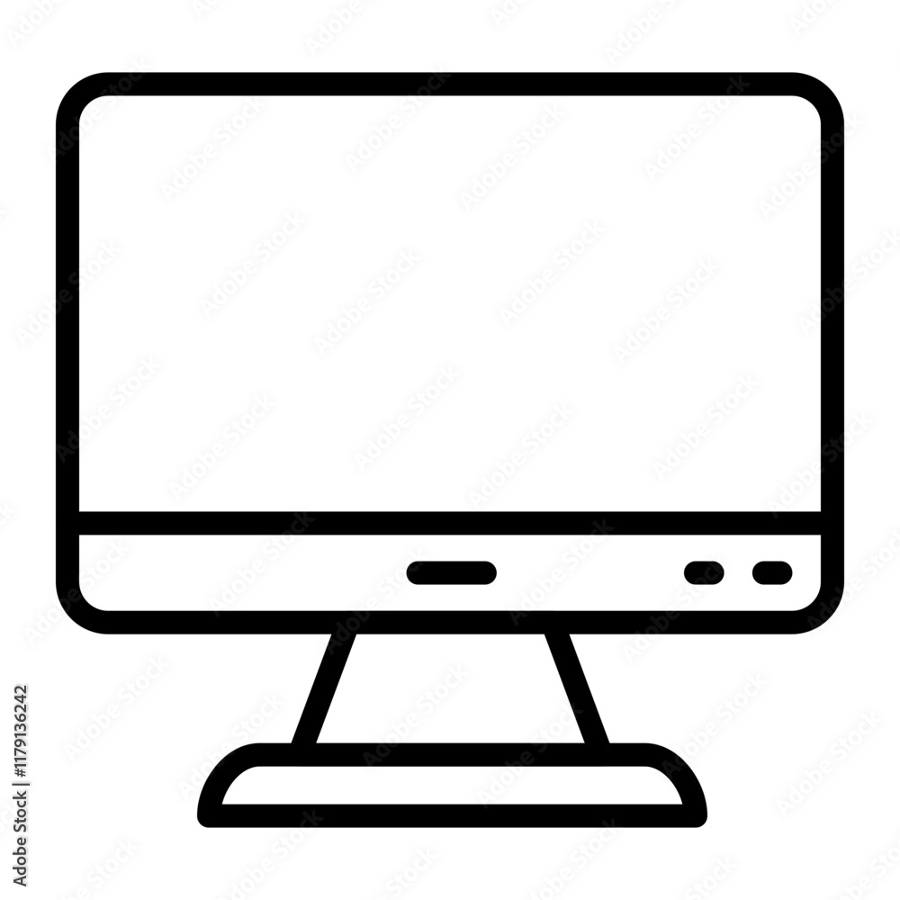 Desktop Computer Vector Line Icon Design Desktop Computer Vector Line Icon Design