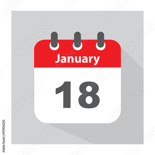 January 18 Concept, design, vector.