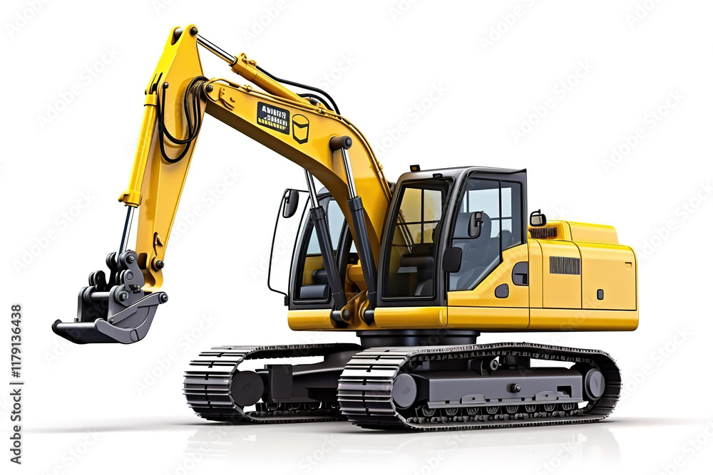 Elegant Vector excavator isolated on white background Elegant Vector excavator isolated on white background
