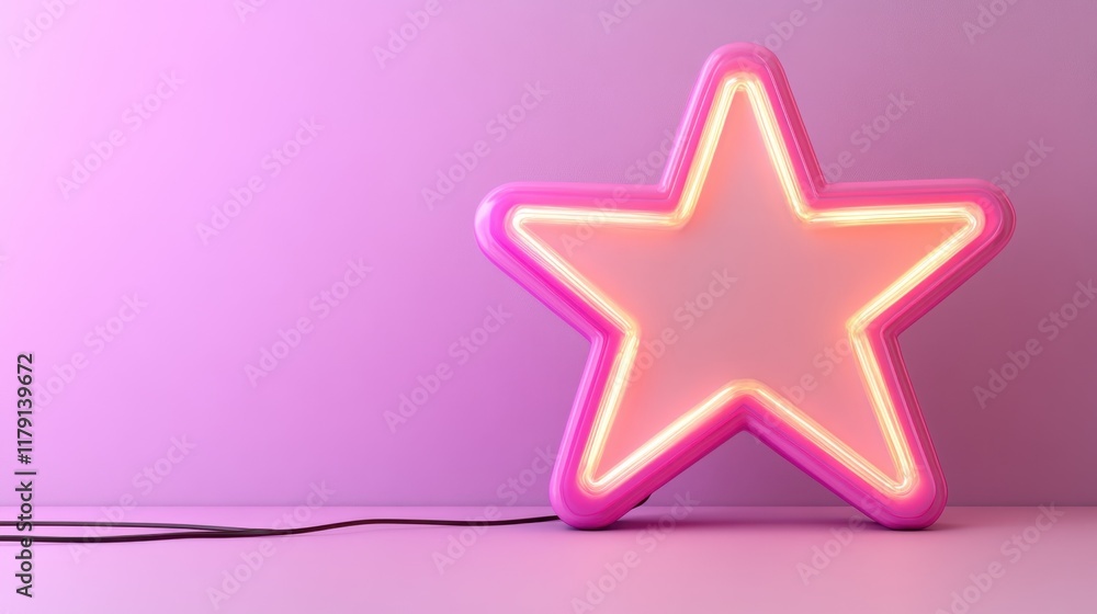 Obraz premium A whimsical childrens lamp shaped like a star on a pastel purple background