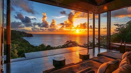 Sunset view from modern villa costa rica nature photography