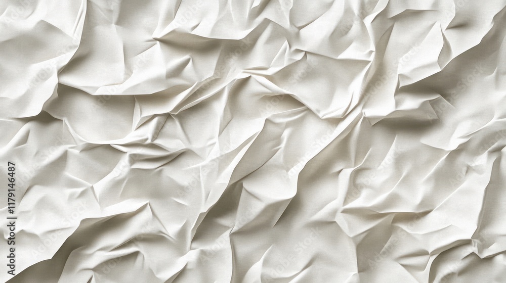 Obraz premium Abstract textured white crumpled surface background.