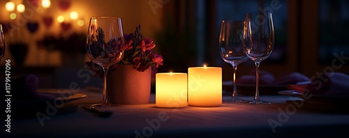cozy valentine wine and candle on the table
