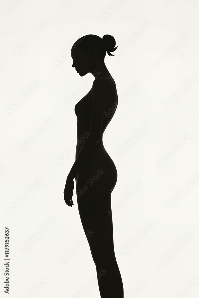female silhouette over white background. figure of girl female silhouette over white background. figure of girl