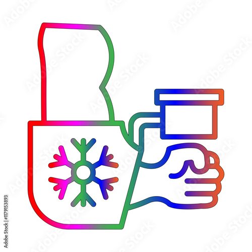 Cold Therapy Arm line gradient icon