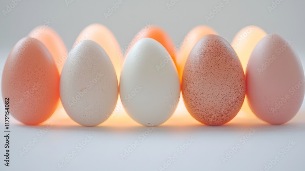 Illuminated Eggs Displayed in Natural Light Illuminated Eggs Displayed in Natural Light