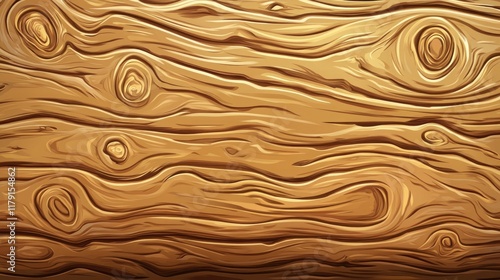 Wallpaper Mural Detailed illustration of wood grain texture with knots and swirling patterns in light brown tones. Torontodigital.ca