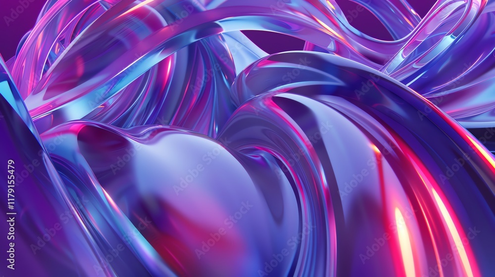 Abstract 3d render of flowing, colorful, shiny, liquid shapes. Abstract 3d render of flowing, colorful, shiny, liquid shapes.