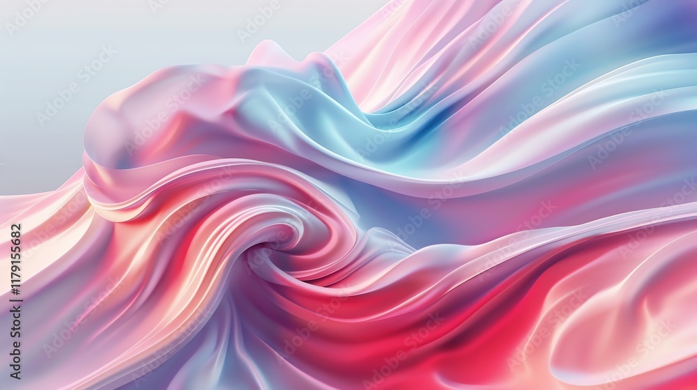 Fototapeta premium Abstract wavy background in pink, blue and white.