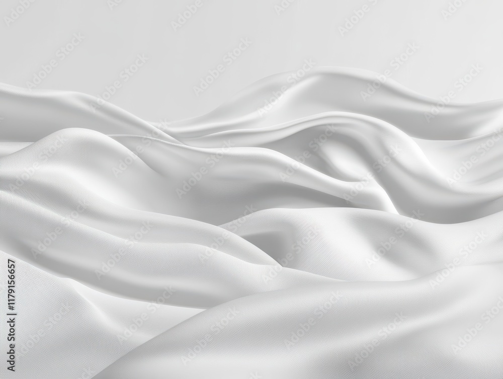 Naklejka premium Abstract White Draped Fabric Texture Background.