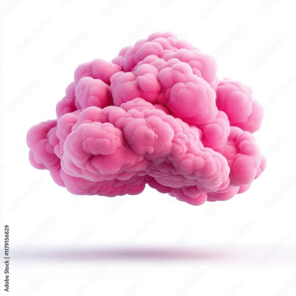 A photostock of soft and fluffy pink clouds floating gently, creating a whimsical and dreamy atmosphere on a bright white background. High Quality A photostock of soft and fluffy pink clouds floating gently, creating a whimsical and dreamy atmosphere on a bright white background. High Quality