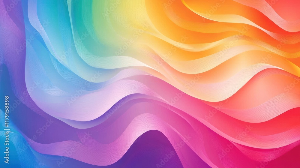 Obraz premium Vibrant rainbow wave abstract background. (1)